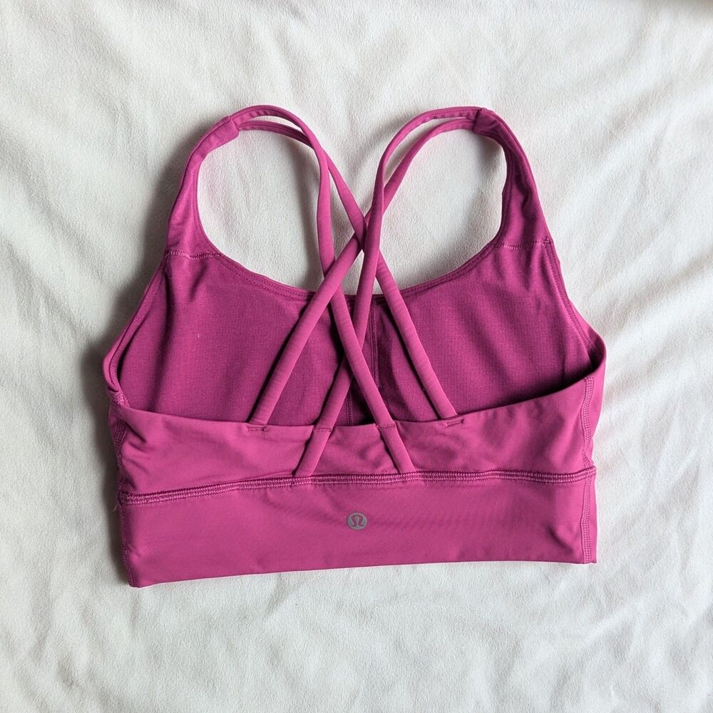 Lululemon Energy Bra Long Line Medium Support B–D Cup Ripened Raspberry - Picture 4 of 8